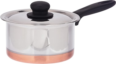Raj Copper Bottom Saucepan Silver GCBSP3,Tea Pan Rice Pan , Sauce Pan Milk Pan Coffee Pan-18.5CM(Large)