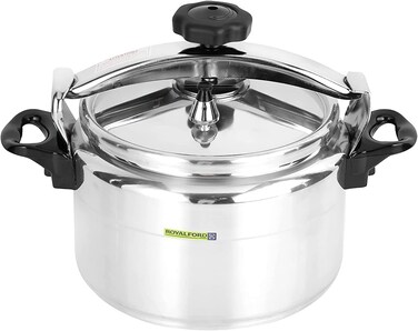 Royalford Aluminium Alloy Pressure Cooker 15 Liter, Silver- RF11177
