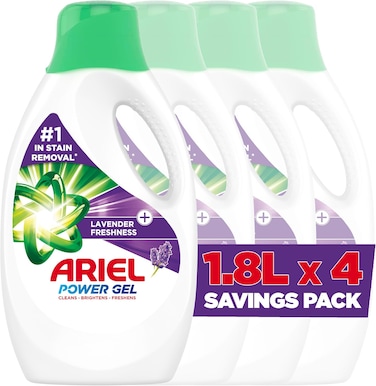 Laundry Detergent Lavender Freshness Power Gel, 1.8L Pack of 4
