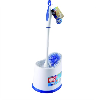 Neco Toilet Brush Cleaner Toilet Bowl Brush and Holder Durable Plastic Bristles Brushes Blue&amp;White