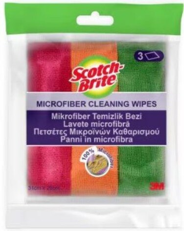3pcs Microfiber Cleaning Wipes 31cm*29cm Assorted Color