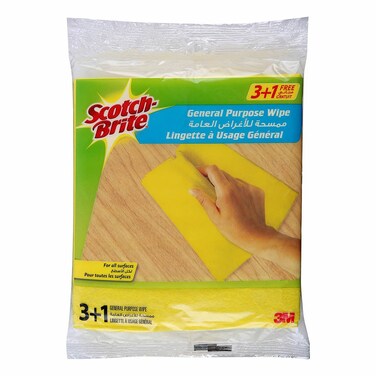 Multi-Purpose Cleaning Wipe Yellow Color 4 units (3+1 Free)/pack Wipes like a Cloth-Absorbs like a Sponge