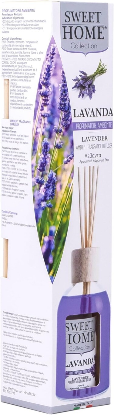 Sweet Home Collection Ambient Fragrance 100ml Lavender Reed Diffuser Made In Italy