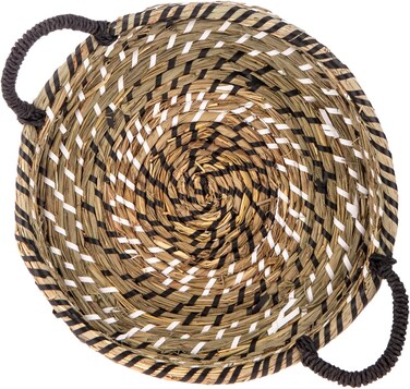 AKDC Rattan Basket W/Handle L 34Cm X 34Cm X 6Cm Multi