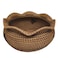 AKDC Rattan Round Fruit Basket Round Fruit Bowl Bread Basket Food Storage Bowl Snack Serving Bowl 22CM(Brown)