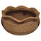 AKDC Rattan Round Fruit Basket Round Fruit Bowl Bread Basket Food Storage Bowl Snack Serving Bowl 22CM(Brown)