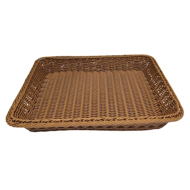AKDC Wire Rectangle Tray Organizer for Home Bathroom Table Decoration-40cmX30cmX6cm-(Beige)