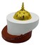 Akdc Cap Shaped Incense Burner 11Cm*13Cm*11.5Cm, Gypsum Material, White/Dark Brown