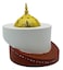 Akdc Cap Shaped Incense Burner 11Cm*13Cm*11.5Cm, Gypsum Material, White/Dark Brown