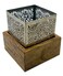 Akdc Square Wooden And Metal Incense Burner 14Cm*14Cm, Silver