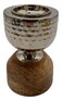 Akdc Wooden And Metal Incense Burner 10Cm*15.5Cm, Silver/Wood