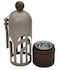 Akdc Incense Burner With Wooden Base And Metal Cover 22Cm*8Cm*8Cm, Ivory