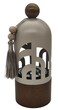 Akdc Incense Burner With Wooden Base And Metal Cover 22Cm*8Cm*8Cm, Ivory