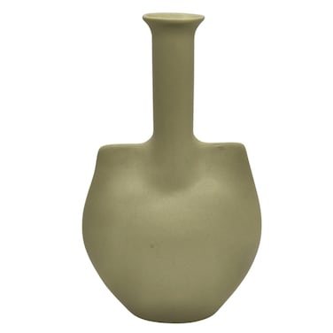 Akdc Ceramic Flower Vase For Entryway Living Room Bedroom Dining Table Centerpiece Office Home D&eacute;cor-23Cmx4Cm-Green