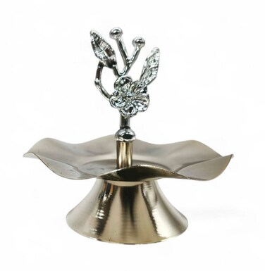 Baykar 1 Tier Dates Plate Silver Black 12Cm