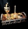 Incense Burner Set With Gold And Crystal Stone Design