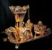 5Pcs Incense Burner Set With Gold And Crystal Design