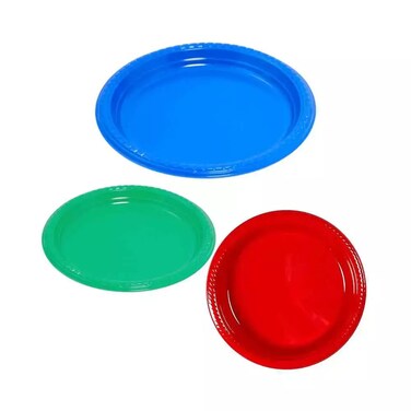 Ecno Pack Disposable Plastic Plates Colorful 9 Inch Plastic Plates