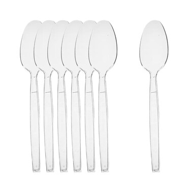 Hotpack Plastic Spoon Disposable Clear Spoons- 50Pcs