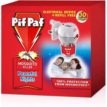 Pif Paf Mosquito and Fly Killer Liquid Electrical Device Kit With 30 Night Refill (28ml)