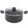 Casserole Aluminum 2 Layer Non-Stick Pan Glass Lid, Black 28Cm