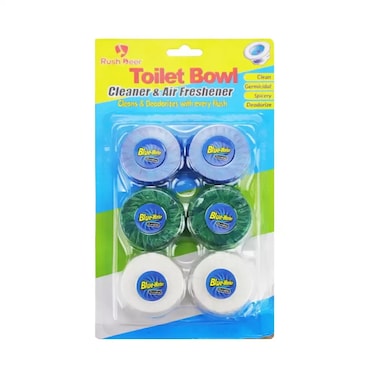 Toilet Bowl Cleaner and Air Freshener Cleans and Deodorizes with Every Flush- 6pcs