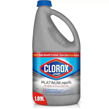 Platinum Liquid Bleach With Strong Cleaning Power Kills 99.9percent Viruses and Bacteria- 1.89Ltr