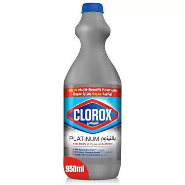 Platinum Liquid Bleach With Strong Cleaning Power Kills 99.9percent Viruses and Bacteria- 950ml