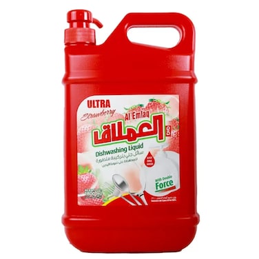 Al Emlaq Dishwashing Liquid, Ultra Strawberry With Double Force- 1800ml
