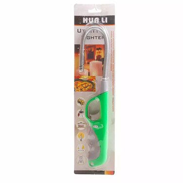 Multipurpose Refillable Utility Gas Lighter With Flexible Neck- Green