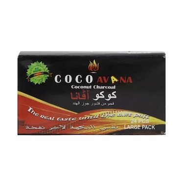 Coco Avana Natural Coconut Shell Sulphur Less Charcoal- 24Pcs