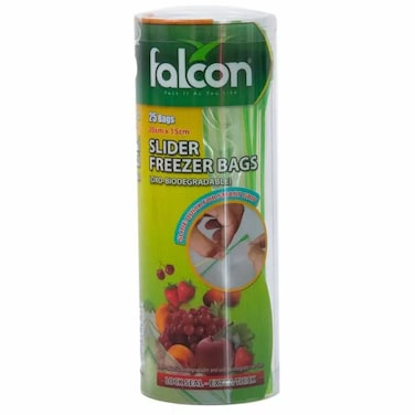 Falcon Slider Freezer Bag, 25Pcs 20Cmx15Cm