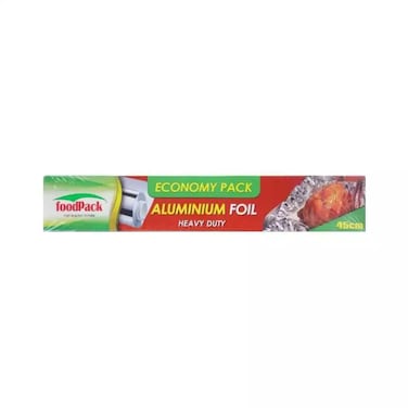 Foodpack Aluminium Foil Paper Roll For Cooking Wrapping- 45Cm