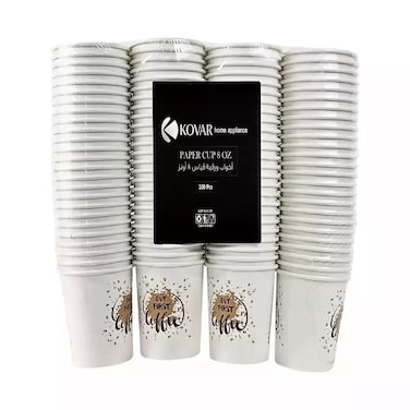 Kovar Double Walled Insulated Thick Disposable Paper Ripple Cup 8Oz- 100Pcs