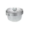 Take Away Aluminium Container 5Pcs Disposable Food Storage Pot With Lid 22Cm- Silver