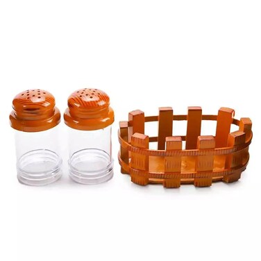 Raj Salt &amp; Pepper Shaker Set With Holder Landmark Salt Pepper Dispenser- 2Pcs