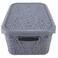 Storage Basket Cabinet Multifunctional Plastic Storage Basket With Lid &amp; Flower Design Gray- 28X20X12 Cm