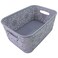 Storage Basket Cabinet Multifunctional Plastic Storage Basket With Lid &amp; Flower Design Gray- 28X20X12 Cm