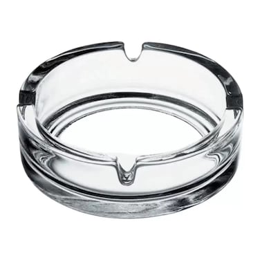 Deli Glass Elegant Heavy Duty Crystal Clear Glass Ashtray- 10.5X3.5Cm
