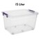 Kovar Clear Storage Plastic Container Box With Locking Lid And Wheel- 15Ltr