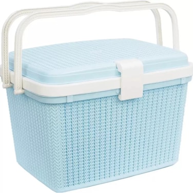 Multi Utility Plastic Storage Box With Handle And Lid 40X24X28Cm- Blue