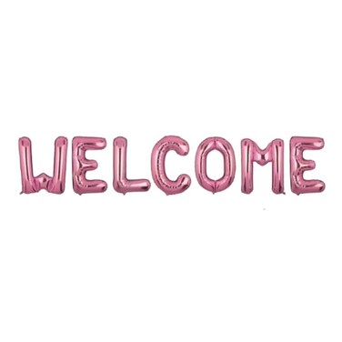 Non Floating Welcome Balloons Set 16Inch Letter For Welcoming Party- Rose Gold Pack Of 3