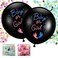 Gender Reveal Party Balloon Girl Or Boy Printed Black Balloon With Pink Or Blue Confetti- Black Pack Of 3