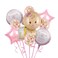 Its A Baby Girl 4 Types Foil Balloon Bouquet With Rope For Baby Shower Party- Pink Pack Of 3