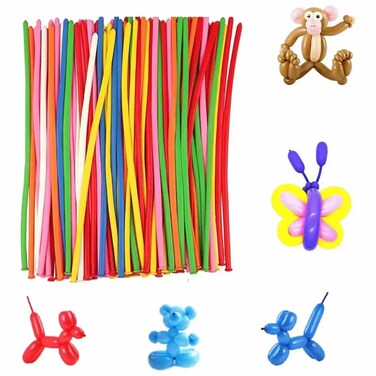 Twisting Long Modelling Latex Balloon In Rainbow Color For Animal Shaping- 100Pcs Pack Of 3
