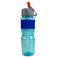 BPA Free Leak Proof Clear Transparent Water Bottle With Straw And Ice Tube 700ml- Blue