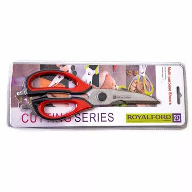 Royalford 7 in one multipurpose Kitchen scissor Black and Red (RF7660)