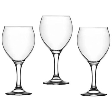 Lav Misket Goblet Clear Elegan Wine Glassware Set 210CC- 3pcs