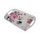Floral Printed Elegant Melamine Serving Tray With Integrated Handles- 42X28cm