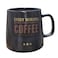 Royalford Every Morning Coffee Printed Stoneware Ceramic Mug- Black
